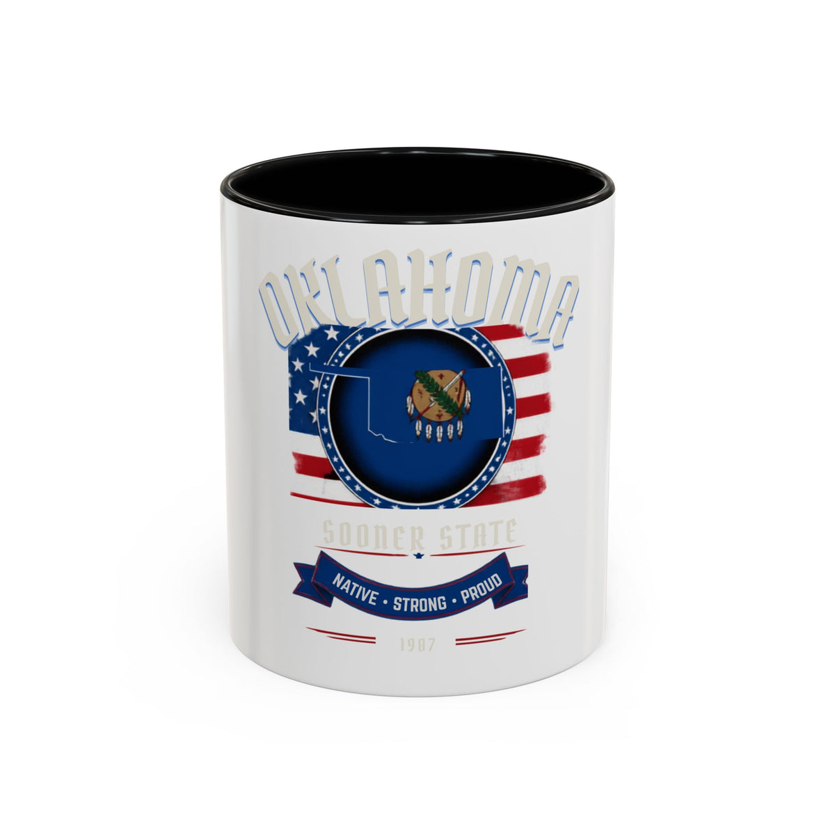 Oklahoma State Flag Coffee Mug – Native Strong Proud Accent Mug (11/15oz)
