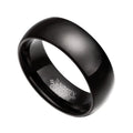 Black Tungsten Carbide Wedding Band 7mm Comfort Fit Unisex Ring Size 10