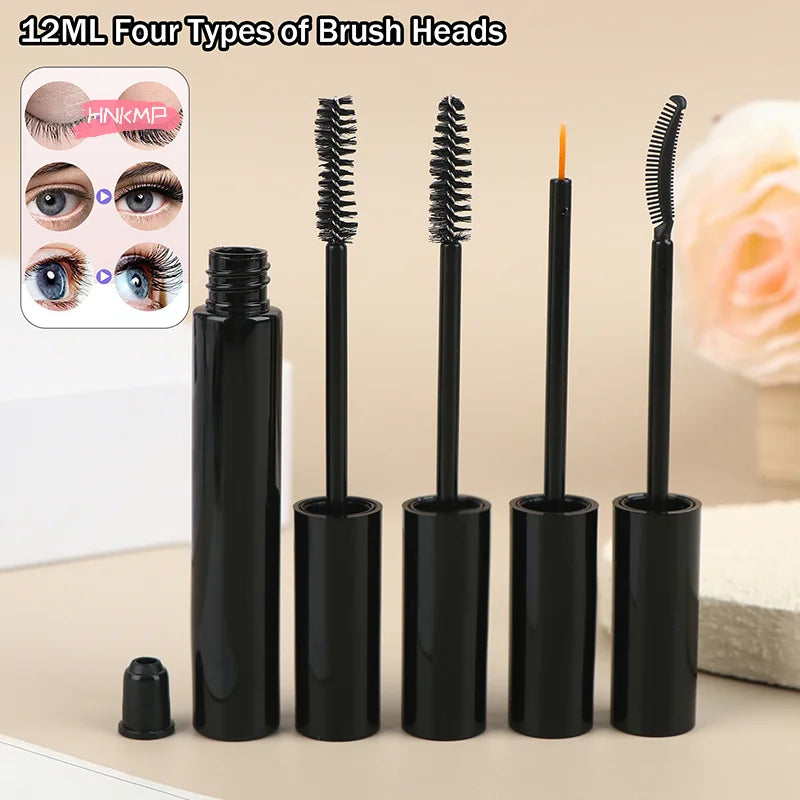 H-12ml Empty Mascara Tube With Eyelash Wand Eyelash Growth Liquid Vial Bottle Eyeliner Brush Eyelash Cream Apply Container